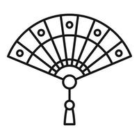 Folded hand fan icon, outline style vector
