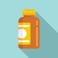 Aid cough syrup icon, flat style vector