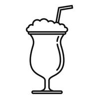 Ice cream smoothie icon, outline style vector