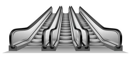 Group of escalator in metro mockup, realistic style vector