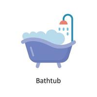 Bathtub  Vector Flat Icon Design illustration. Housekeeping Symbol on White background EPS 10 File