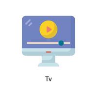 ilustración de diseño de icono plano de vector de tv. símbolo de limpieza en el archivo eps 10 de fondo blanco