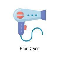 Ilustración de diseño de icono de línea plana de vector de secador de pelo. símbolo de limpieza en el archivo eps 10 de fondo blanco