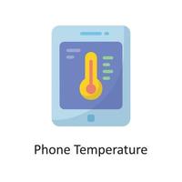 ilustración de diseño de icono plano de vector de temperatura del teléfono. símbolo de limpieza en el archivo eps 10 de fondo blanco