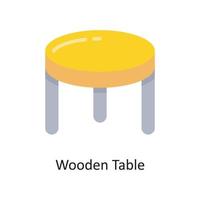 Wooden table Vector Flat Icon Design illustration. Housekeeping Symbol on White background EPS 10 File