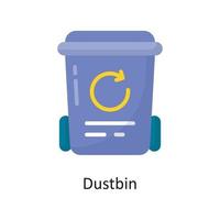 Dustbin  Vector Flat Icon Design illustration. Housekeeping Symbol on White background EPS 10 File