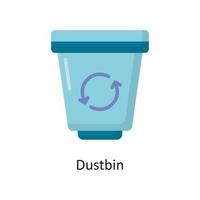 Dustbin Vector Flat Icon Design illustration. Housekeeping Symbol on White background EPS 10 File