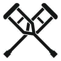 Medical crutches icon, simple style vector