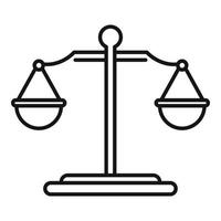 Judge balance icon, outline style vector