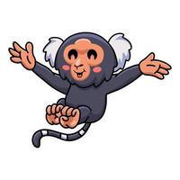 Cute pygmy marmoset monkey cartoon posing vector