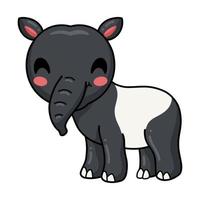 Cute little tapir cartoon character vector