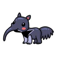 Cute little anteater cartoon character vector