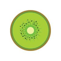 la mitad del icono de kiwi, estilo plano vector