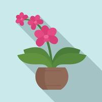 House orchid icon, flat style vector