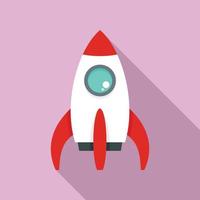 Space rocket icon, flat style vector