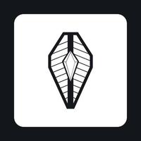 Shield with pattern icon, simple style vector