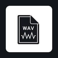 icono de archivo wav, estilo simple vector