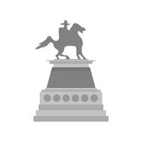 Man at horse statue icon, flat style vector