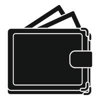 Wallet icon, simple style vector