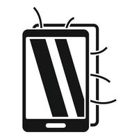 Broken smartphone icon, simple style vector