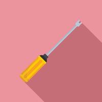 Shoe repair screwdriver icon, flat style vector