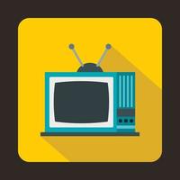 Retro TV icon in flat style vector