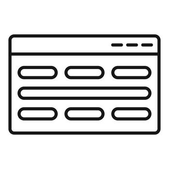 icono de página web, estilo de esquema vector