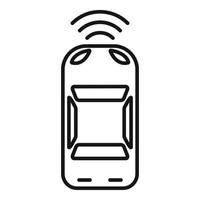 icono de sensor de estacionamiento de automóviles, estilo de contorno vector