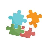 Puzzle icon, flat style vector