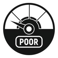 Poor credit score icon, simple style vector