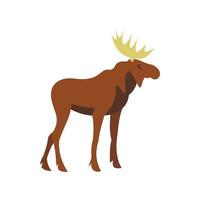 Moose icon, flat style vector