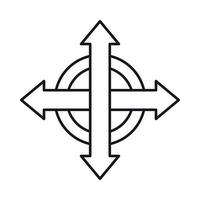 Expand arrows icon, outline style vector