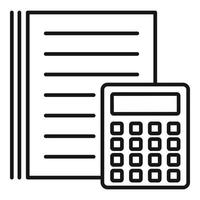 Calculator tax papers icon, outline style vector