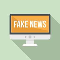 Web online fake news icon, flat style vector