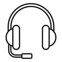 Headset icon, outline style vector