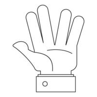 Opened palm icon, outline style. vector