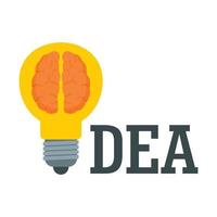 Brain idea logo, flat style vector