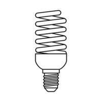 icono de ahorro de energía de bombilla, estilo de esquema vector