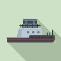 Tug boat icon, flat style vector