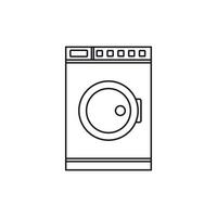 icono de lavadora, estilo de esquema vector