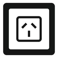 Type i power socket icon, simple style vector