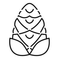 Fir tree cone icon, outline style vector