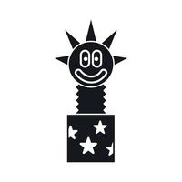 Toy jumping out of box icon, simple style vector