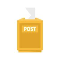 Envelope in post box icon, flat style vector