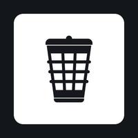 Dustbin for garbage icon, simple style vector