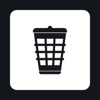 Dustbin for garbage icon, simple style vector