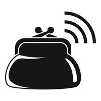 Leather digital wallet icon, simple style vector