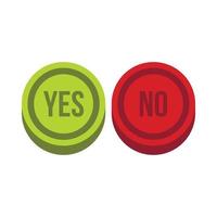 Round signs yes and no icon, flat style vector