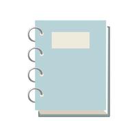 Closed spiral notebook icon, cartoon style vector