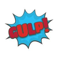 Comic boom gulp icon, flat style vector